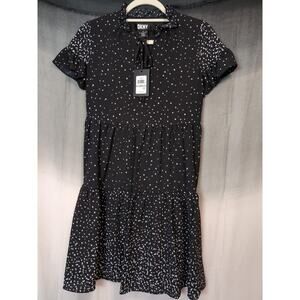 DKNY Woman's Tie Neck‎ Shift Dress Polka Dot Size 0 Petite (412)